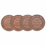 Australia George V 1926-29 Bronze Halfpenny Very Fine-Extremely Fine 4-Coin Set