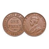 Australia George V 1932-36 Bronze Penny Very Fine-Extremely Fine 5-Coin Set