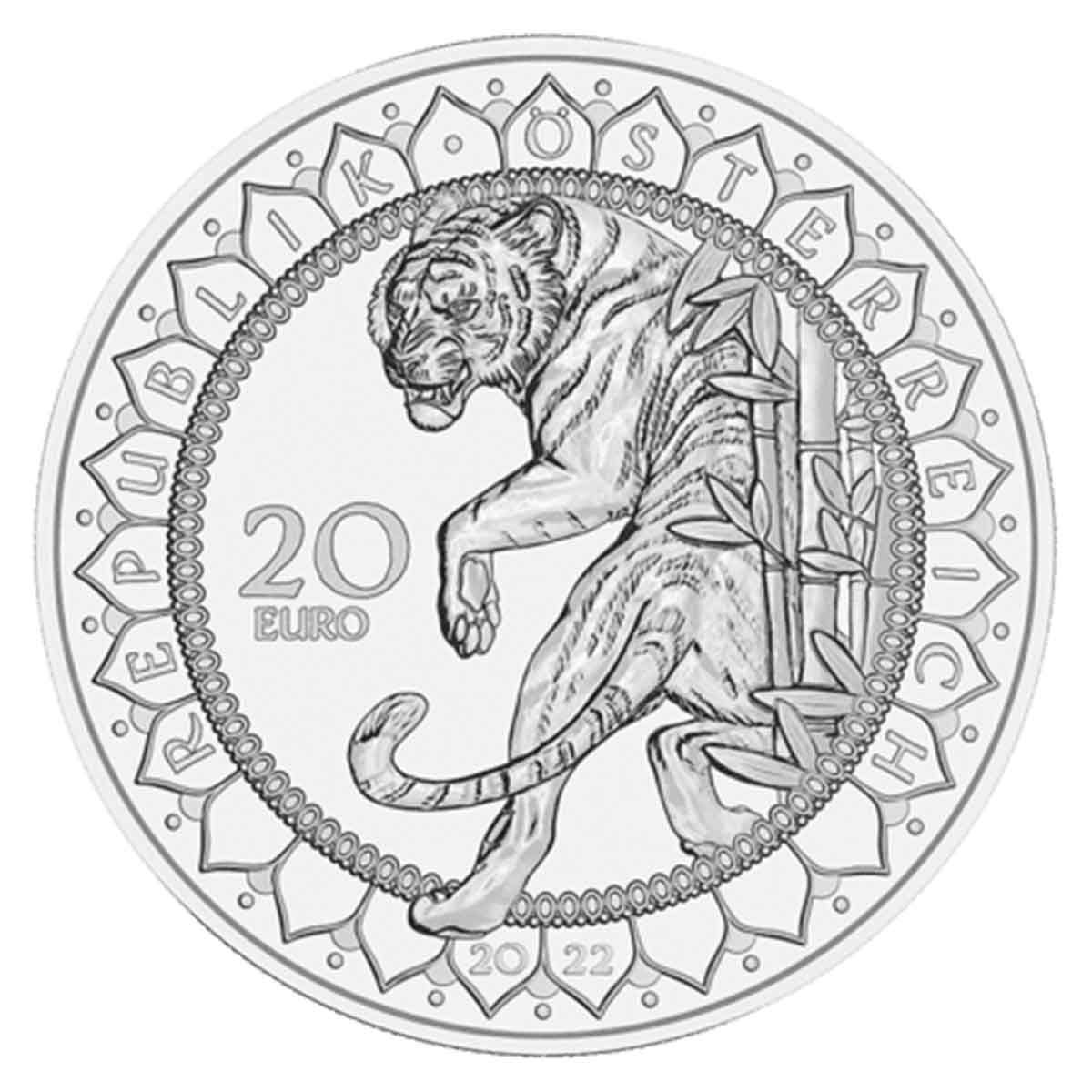 Power of the Tiger 2022 20€ Silver Proof Coin