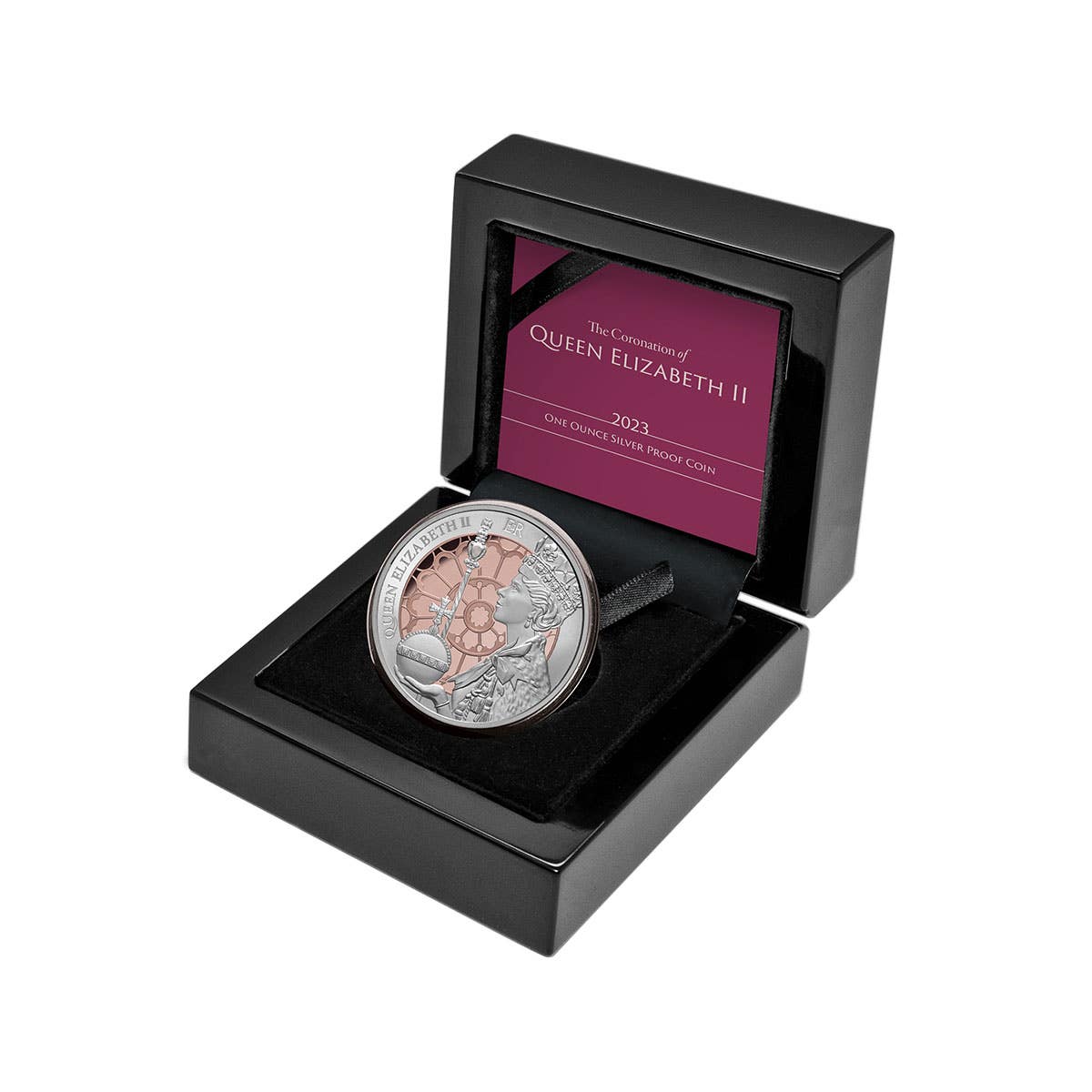 Queen Elizabeth II Coronation 70th Anniversary 2023 $5 1oz Rose Gold-Plated Silver Proof