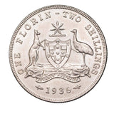 1936 Florin about Uncirculated