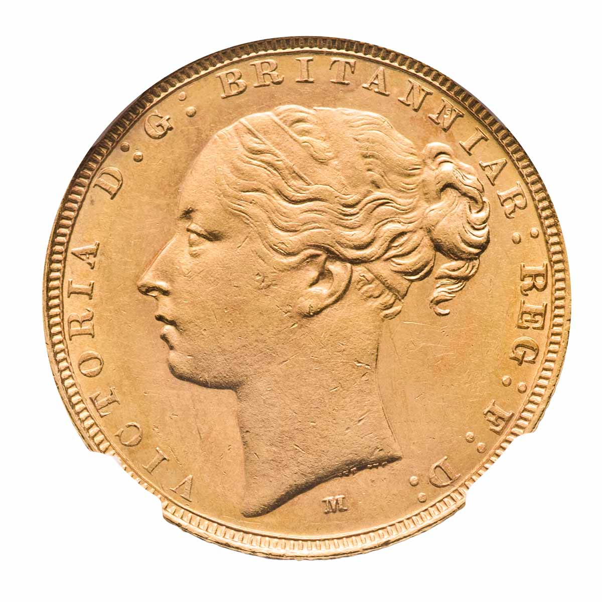 Queen Victoria 1883M Young Head St George Gold Sovereign NGC MS63 (Choice Uncirculated)