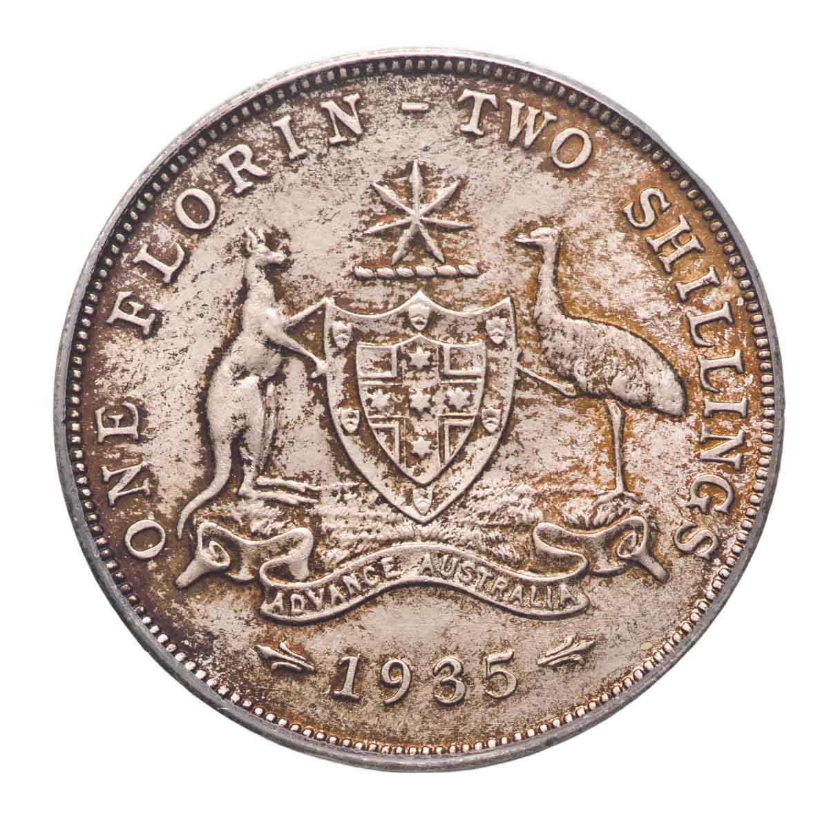 Australia George V 1935 Florin PCGS MS65 (Gem Uncirculated)