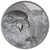 Wild Mongolia 2023 1,000T Falcon Ultra High Relief 2oz Silver Black Proof Coin