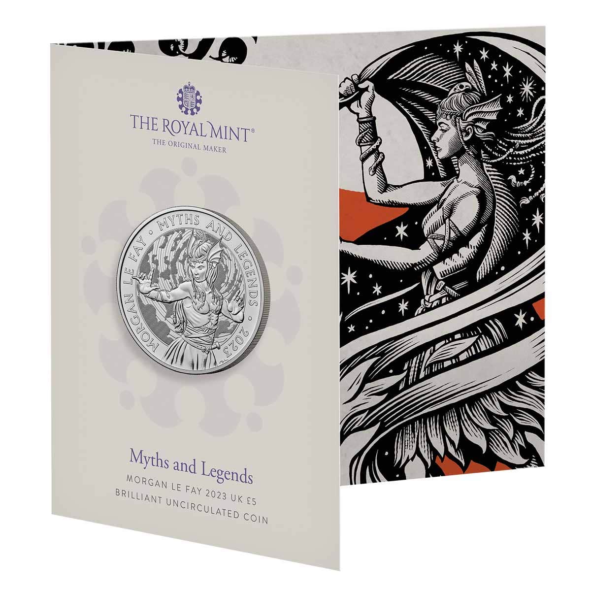 Great Britain Myths and Legends 2023 £5 Morgan Le Fay Cupro-Nickel Brilliant Uncirculated Coin