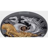 Lunar Dragon 2024 $10 5oz Gold-plated Silver Black Proof Coin