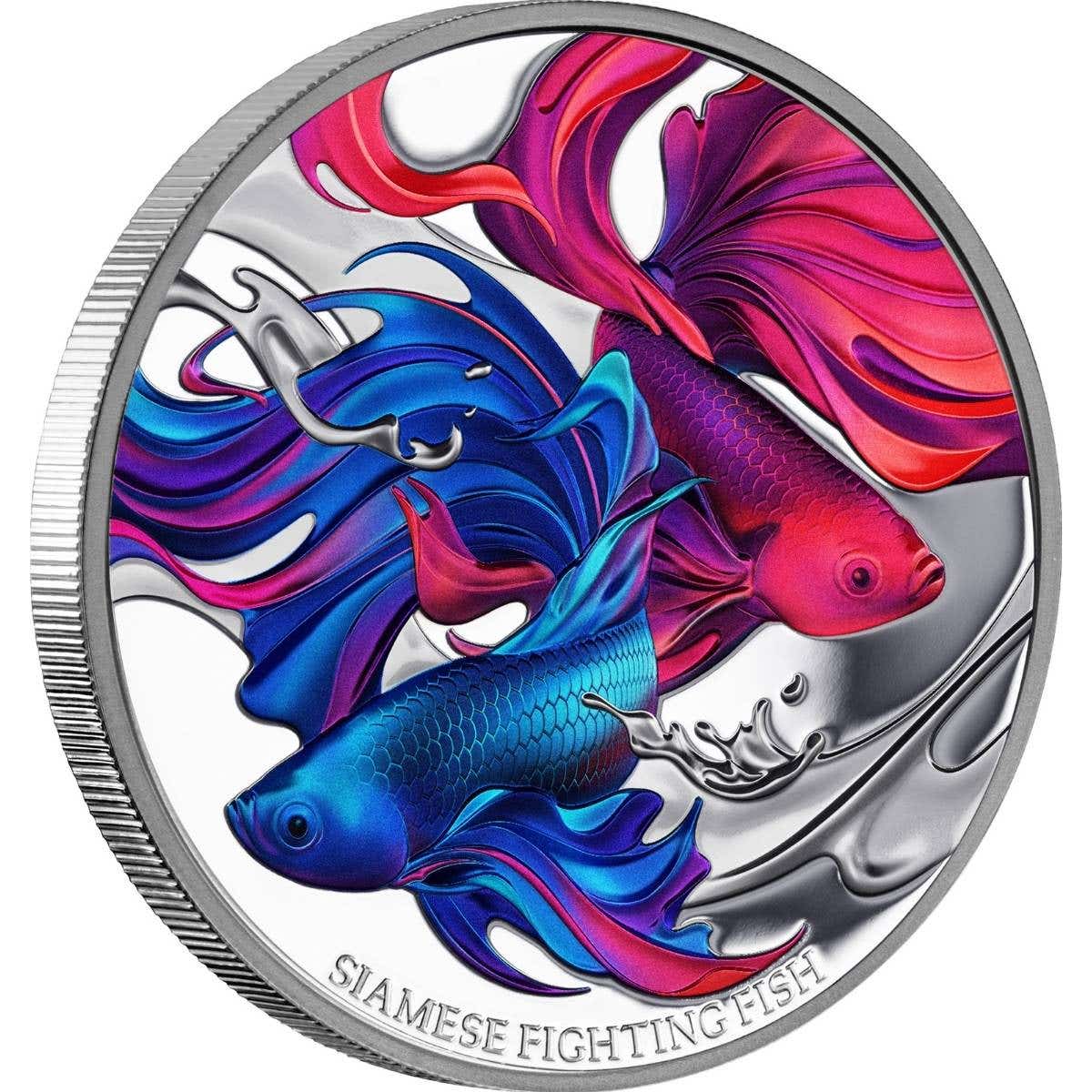 Siamese Fighting Fish 2024 1 1oz Silver Proof Coin Downies