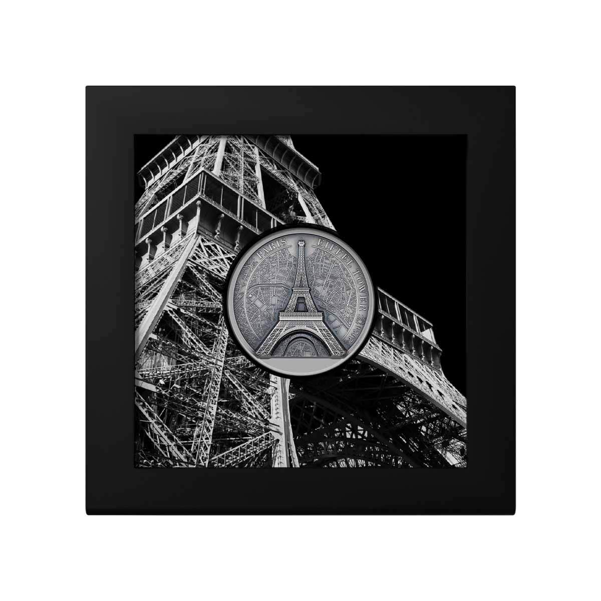 Eiffel Tower 2024 $10 Ultra High Relief 2oz Silver Antique Coin