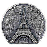 Eiffel Tower 2024 $10 Ultra High Relief 2oz Silver Antique Coin