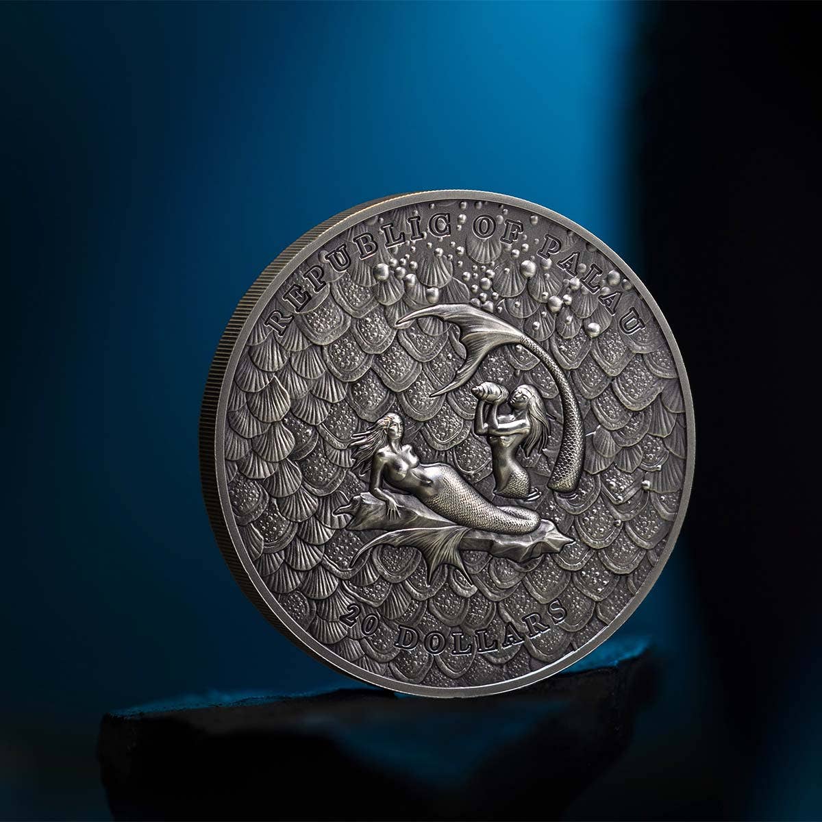 Mermaids 2024 $20 Ultra High Relief 3oz Silver Antique Coin