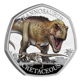 Great Britain Tyrannosaurus Rex 2024 50p Colour Silver Proof Coin