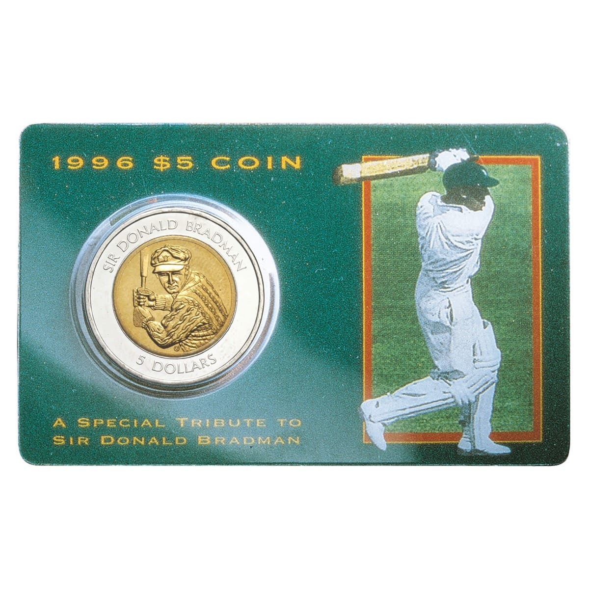 Sir Donald Bradman 1996 $5 Bimetal Uncirculated Coin