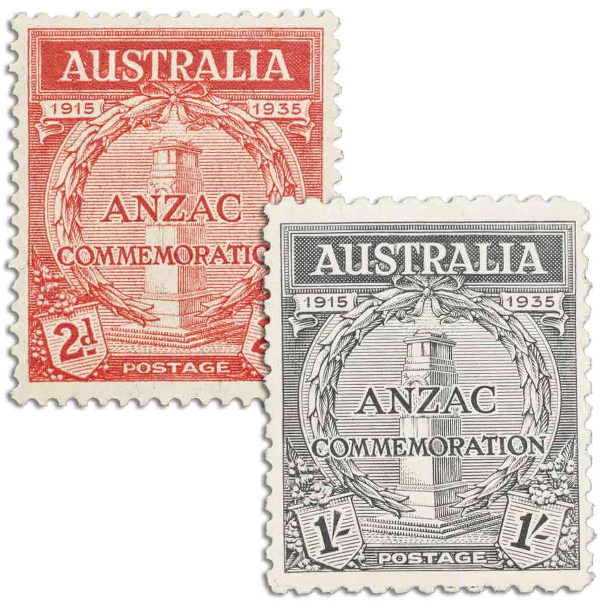 Australia ANZAC 20th Anniversary 1935 Mint Unhinged Stamp Pair