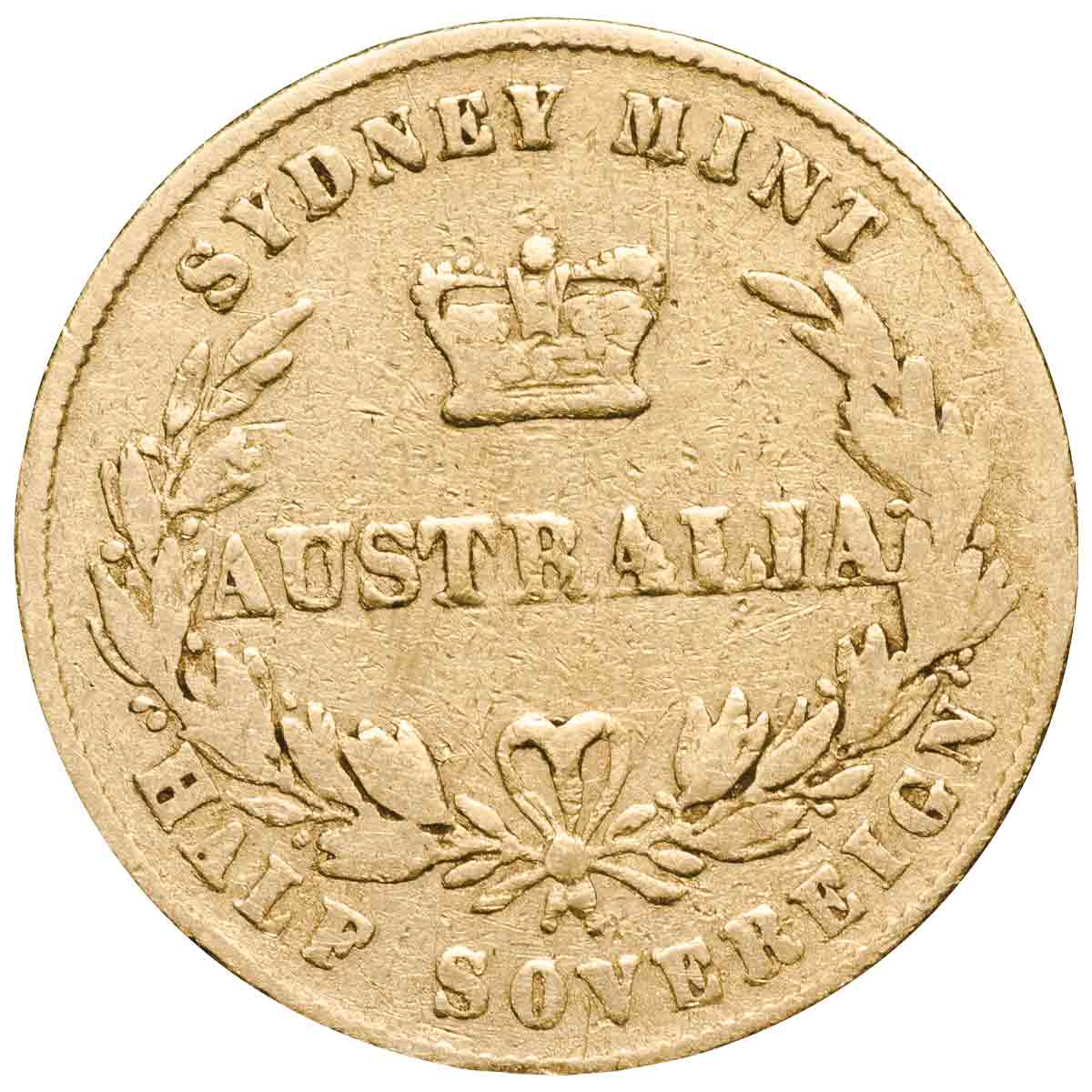 1861 Sydney Mint Half Sovereign Type II Fine