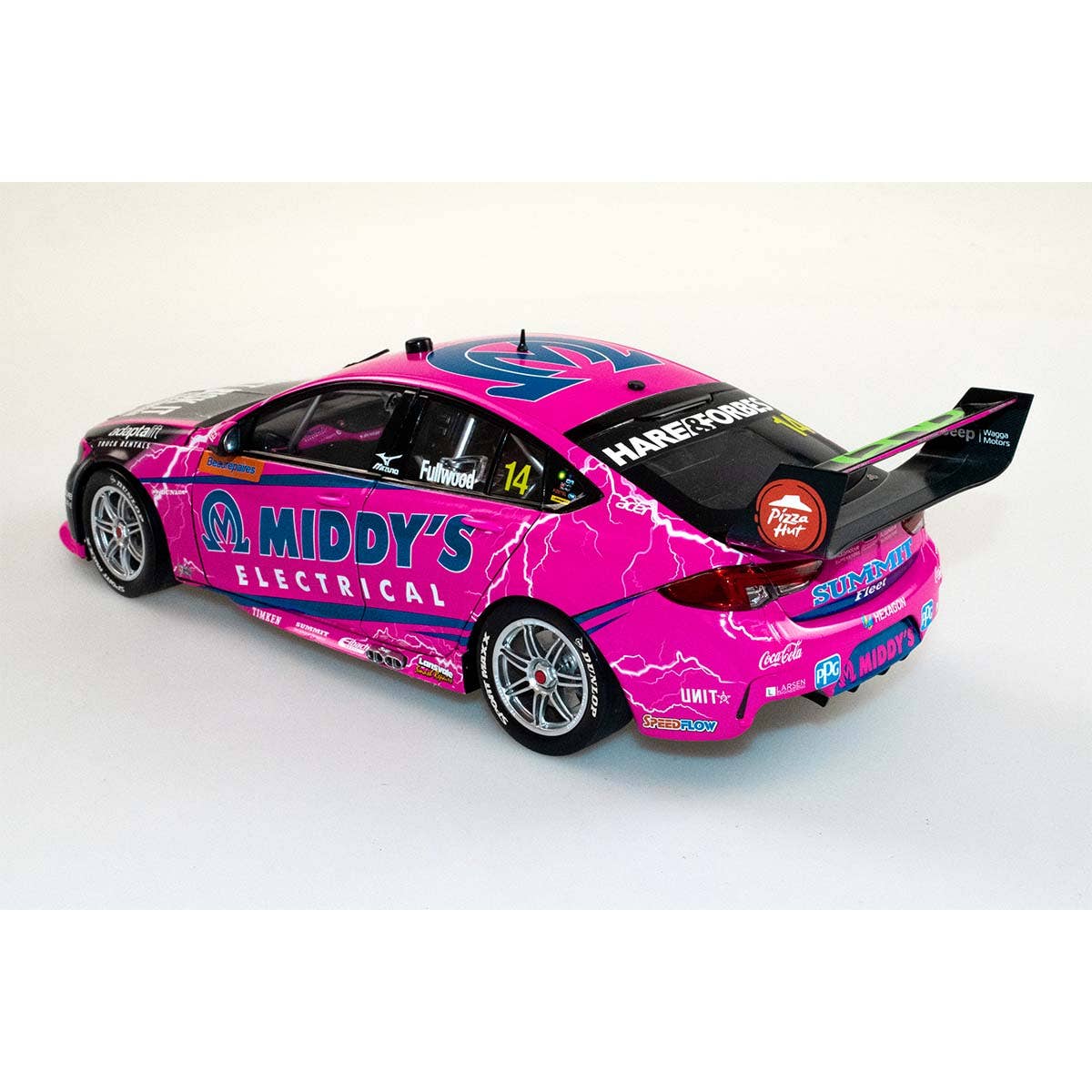 HOLDEN ZB COMMODORE - BJR - BRYCE FULLWOOD #14 Middy's Electrical - Beaurepairs Melbourne 400 Race 6 - 1:18 Scale Diecast Model Car