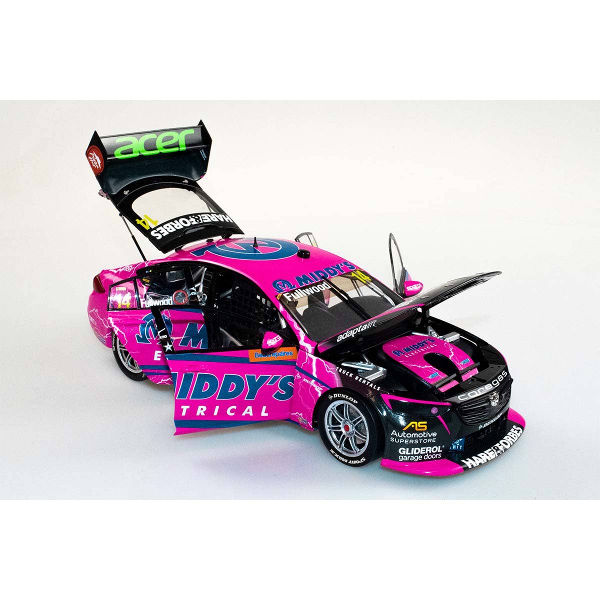 HOLDEN ZB COMMODORE - BJR - BRYCE FULLWOOD #14 Middy's Electrical - Beaurepairs Melbourne 400 Race 6 - 1:18 Scale Diecast Model Car