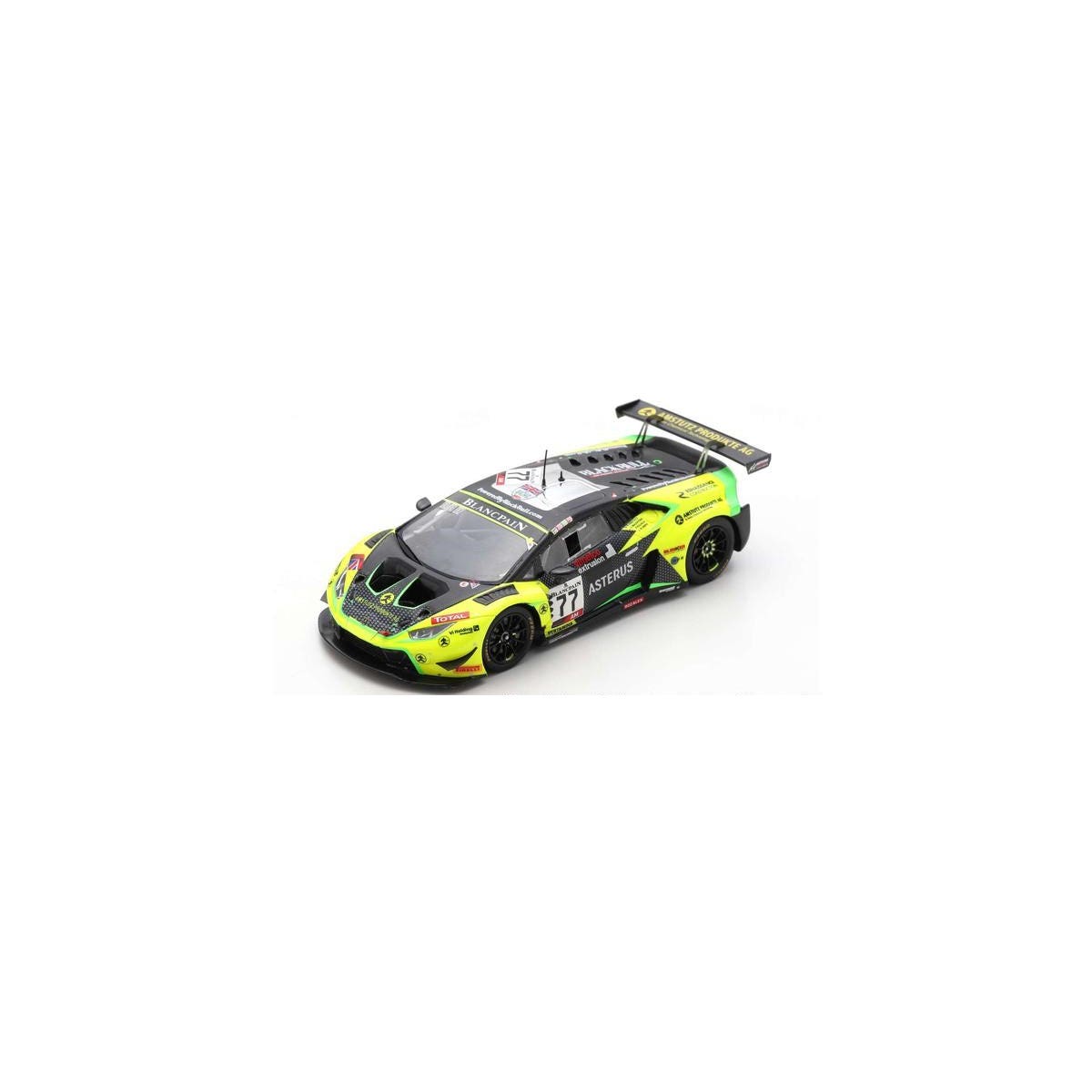 Lamborghini HuracÃ¡n GT3 EVO No.77 Barwell Motorsport - 24H Spa 2019 - A. Amstutz - L. Machitski - R. Abra - P. Kujala.  Limited 300 - 1:43 Scale Resin Model Car