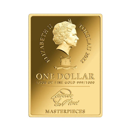Leonardo da Vinci 2022 $1 Vitruvian Man 1/500oz Gold Proof Coin